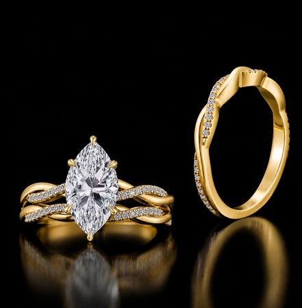 Elysia Marquise Moissanite Bridal Set