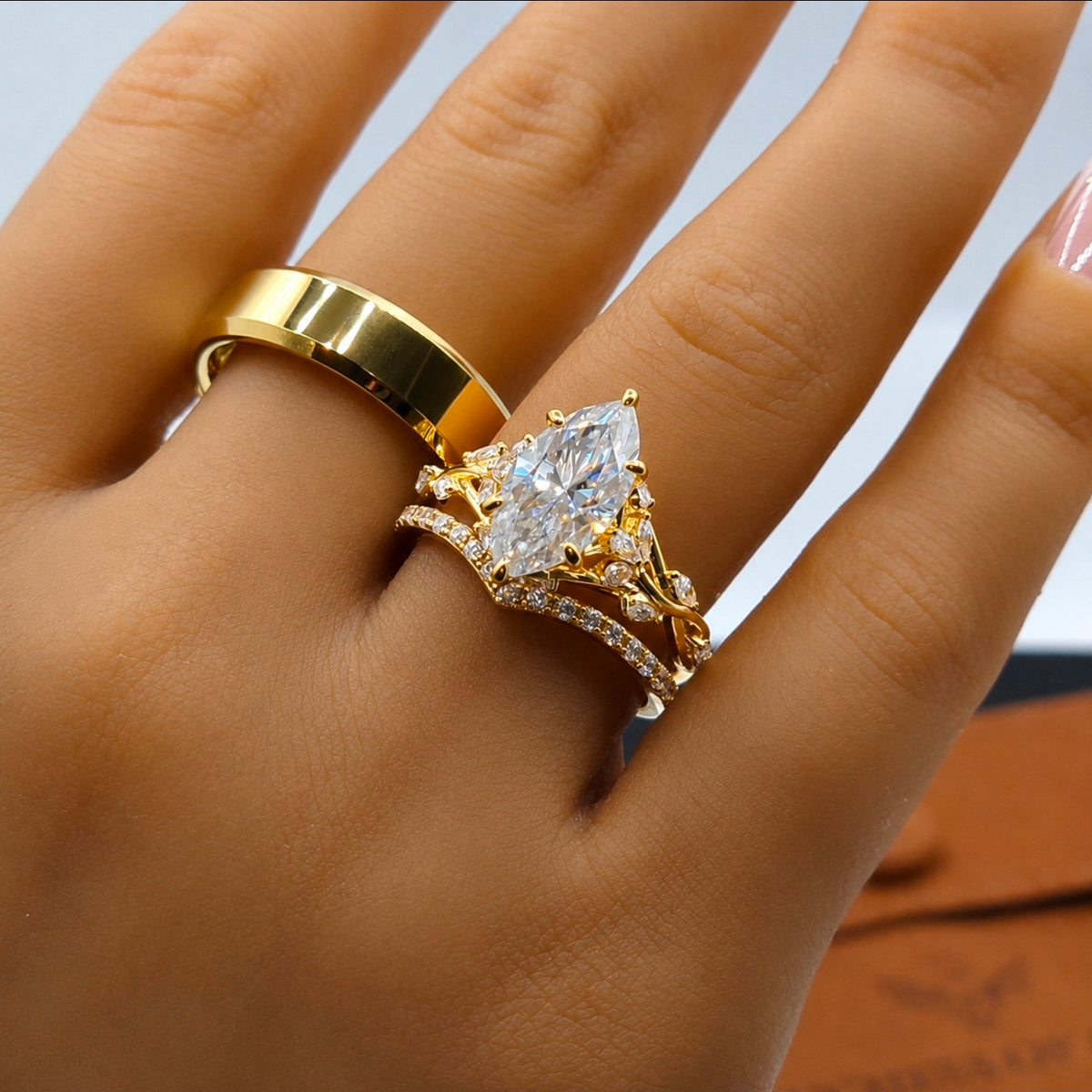 Elowen Marquise Moissanite Bridal Set