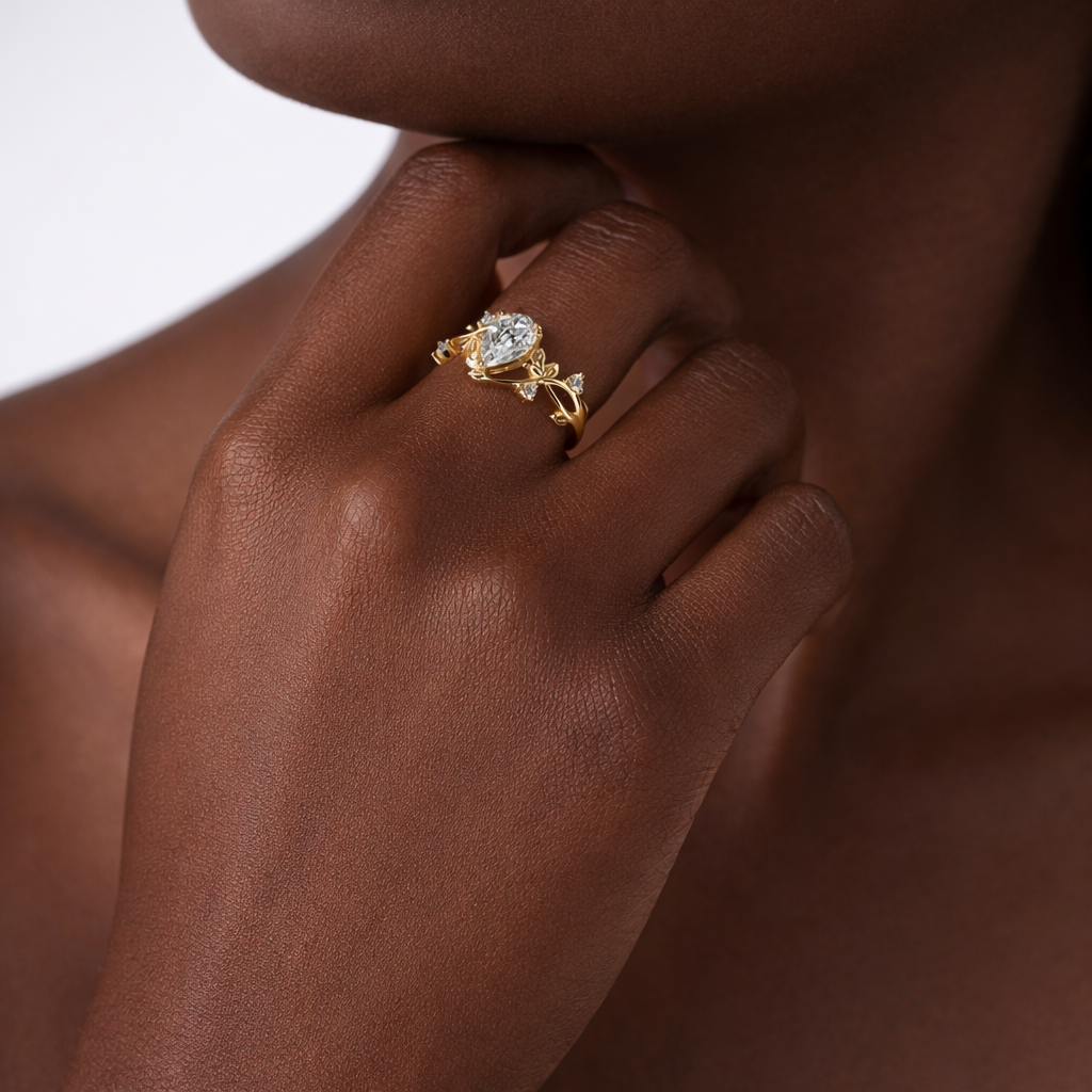 De Vine Moissanite Engagement Ring