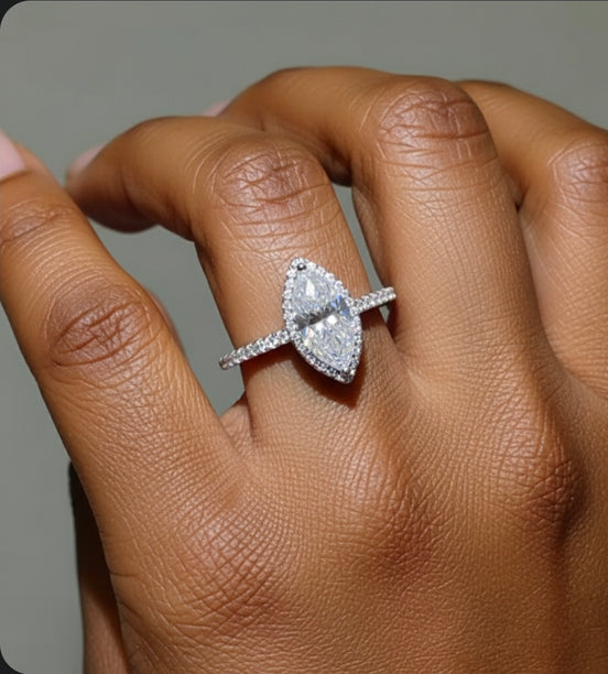 Valencia Marquise Halo Ring