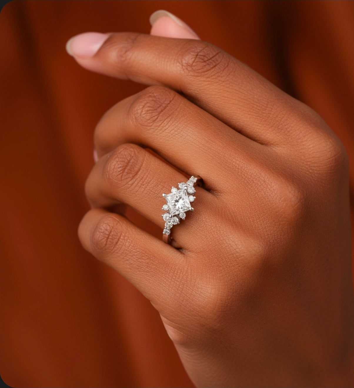 Clarity Princess-Cut Crown Ring