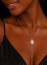 Crystal Pear Halo Moissanite Pendant