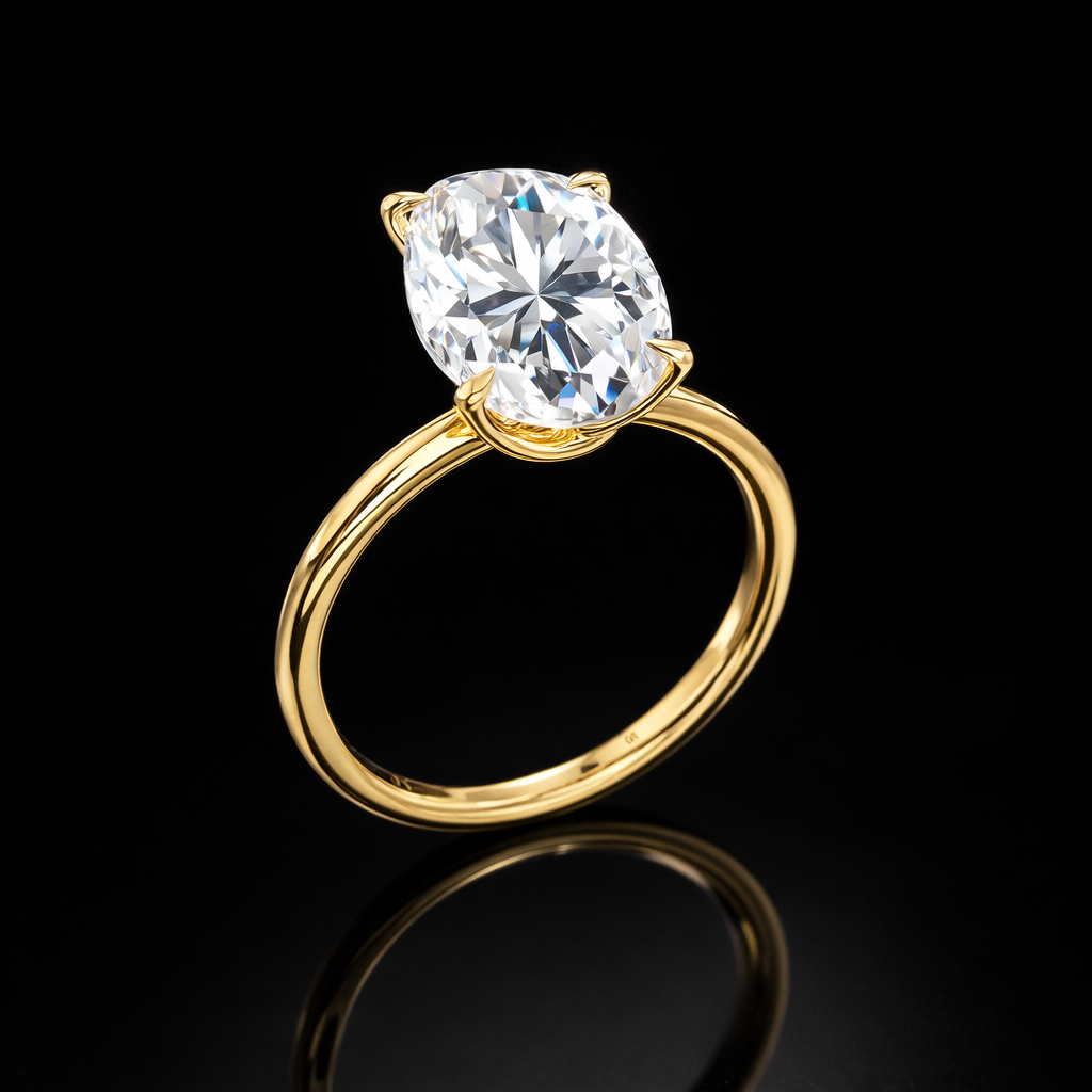 Daisy Oval Moissanite Engagement Ring