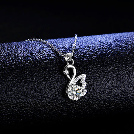 Dainty Swan Moissanite Necklace