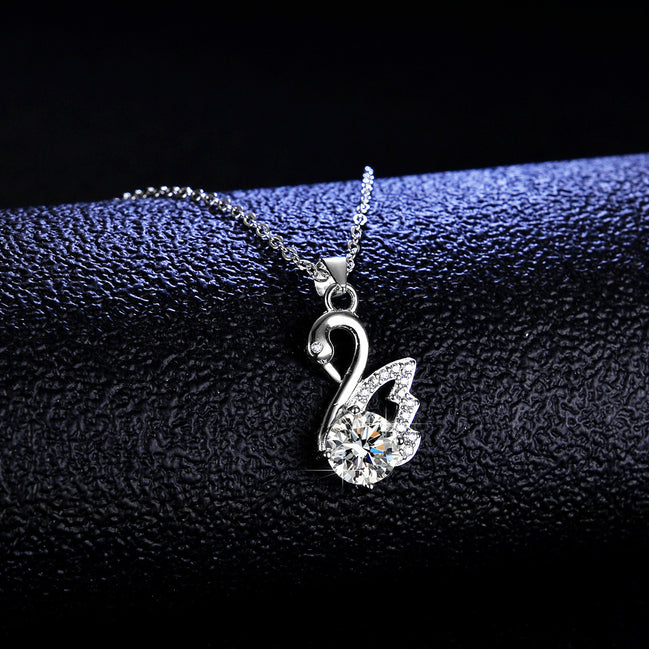 Dainty Swan Moissanite Necklace
