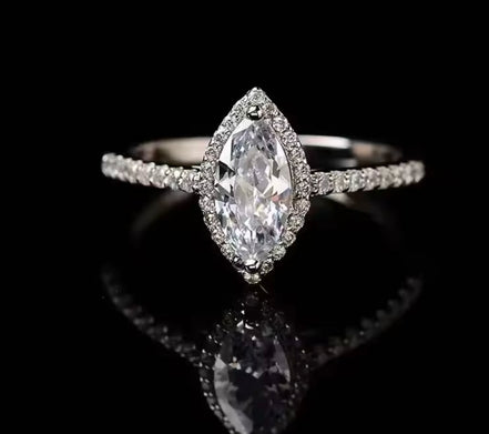 Valencia Marquise Halo Ring